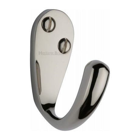 Heritage Brass Accessories Polished Nickel / Single Coat Hooks Heritage Brass - Single Robe Hook Polished Nickel Finish