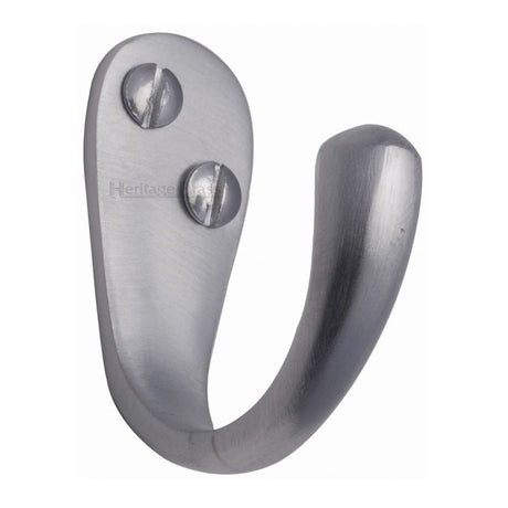 Heritage Brass Accessories Satin Chrome / Single Coat Hooks Heritage Brass - Single Robe Hook Satin Chrome Finish