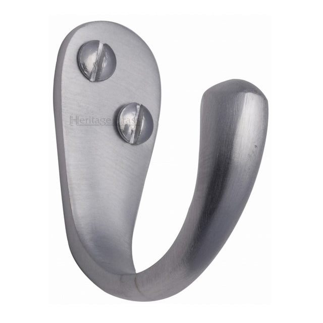 Heritage Brass Accessories Satin Chrome / Single Coat Hooks Heritage Brass - Single Robe Hook Satin Chrome Finish