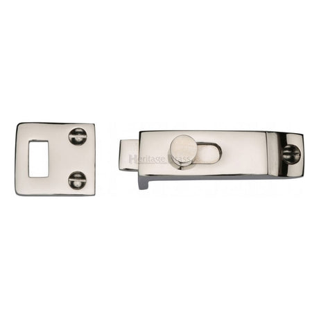 Heritage Brass Accessories Polished Nickel / Straight Surface Bolts Heritage Brass - Slide Bolt Polished Nickel Finish