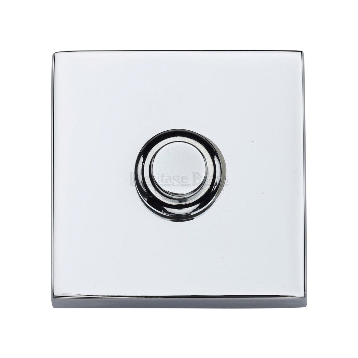 Heritage Brass Door Furniture Polished Chrome / Square Bell Push Heritage Brass - Square Bell Push Polished Chrome finish