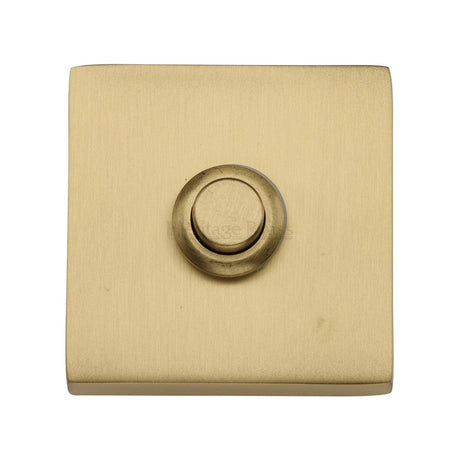Heritage Brass Door Furniture Satin Brass / Square Bell Push Heritage Brass - Square Bell Push Satin Brass finish