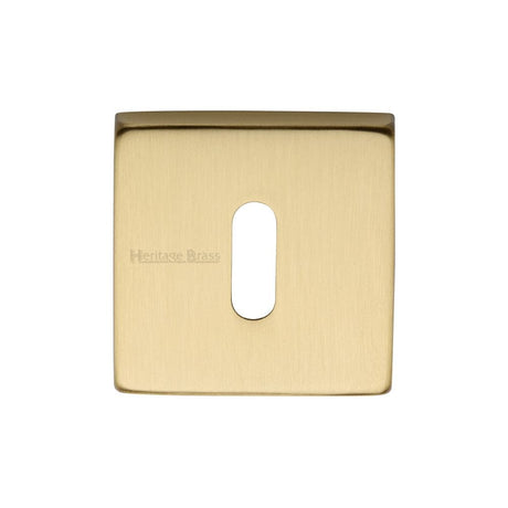 Heritage Brass Door Furniture Satin Brass / Mortice Key Profile Escutcheons Heritage Brass - Square Key Escutcheon Satin Brass Finish
