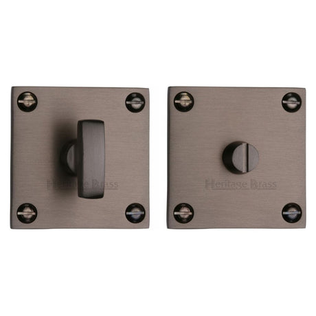Heritage Brass Door Furniture Matt Bronze / No Heritage Brass - Square Low profile Thumbturn & Emergency Release Matt Bronze Fi