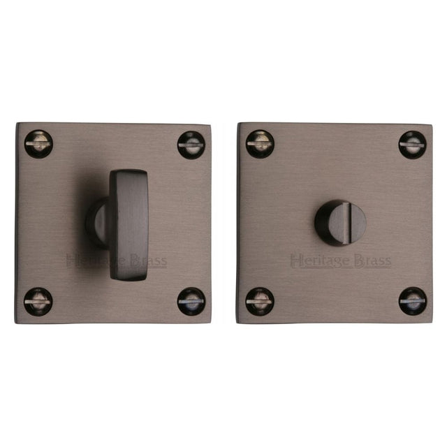 Heritage Brass Door Furniture Matt Bronze / No Heritage Brass - Square Low profile Thumbturn & Emergency Release Matt Bronze Fi