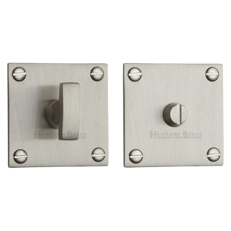 Heritage Brass Door Furniture Satin Nickel / No Heritage Brass - Square Low profile Thumbturn & Emergency Release Satin Nickel Fi