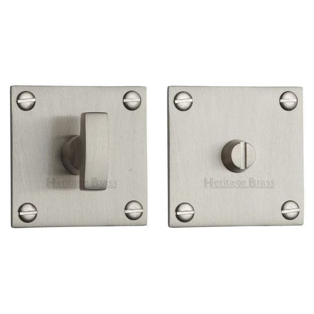 Heritage Brass Door Furniture Satin Nickel / No Heritage Brass - Square Low profile Thumbturn & Emergency Release Satin Nickel Fi