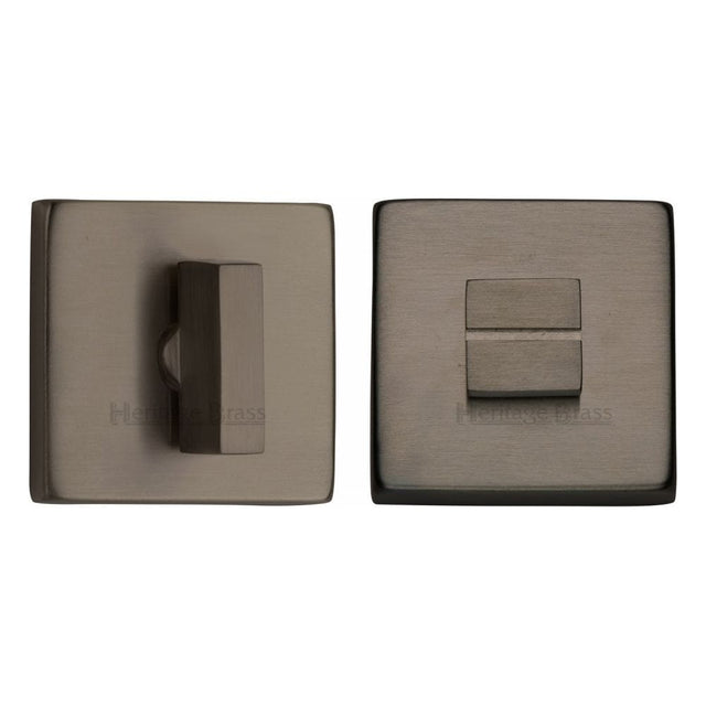 Heritage Brass Door Furniture Matt Bronze / No Heritage Brass - Square Thumbturn & Emergency Release Matt Bronze Finish
