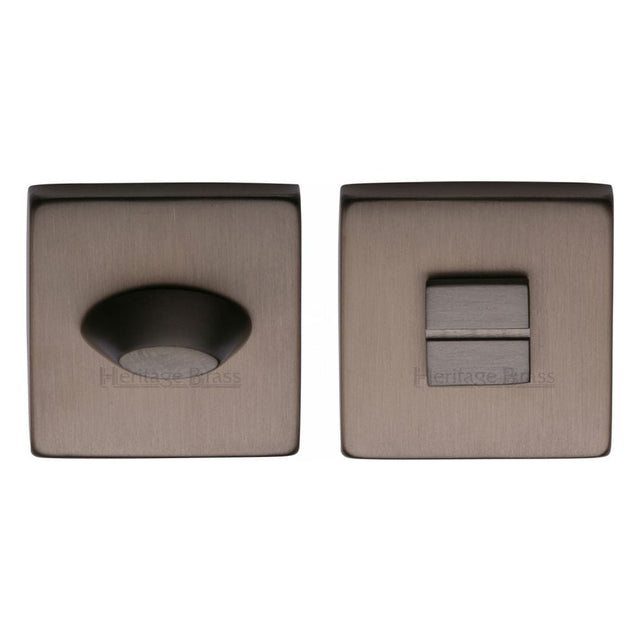 Heritage Brass Door Furniture Matt Bronze / No Heritage Brass - Square Thumbturn & Emergency Release Matt Bronze Finish