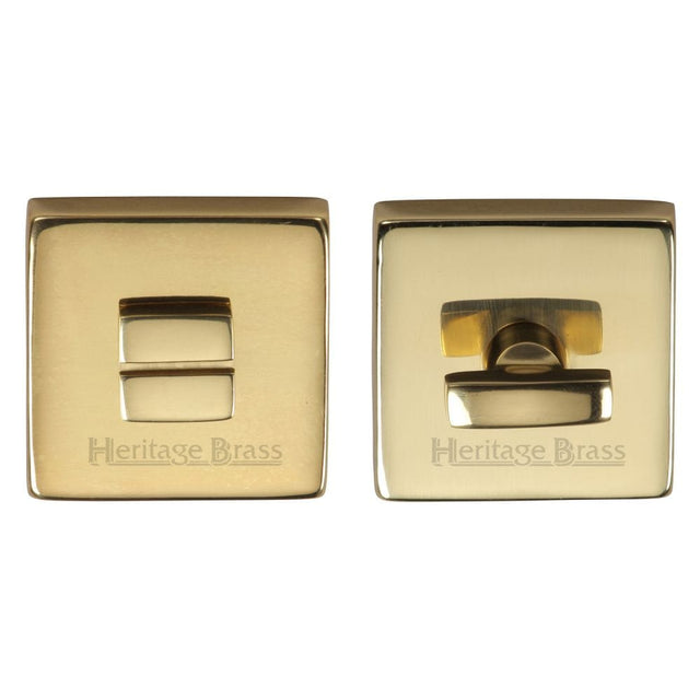 Heritage Brass Door Furniture Polished Brass / No Heritage Brass - Square Thumbturn & Emergency Release Polished Brass Finish