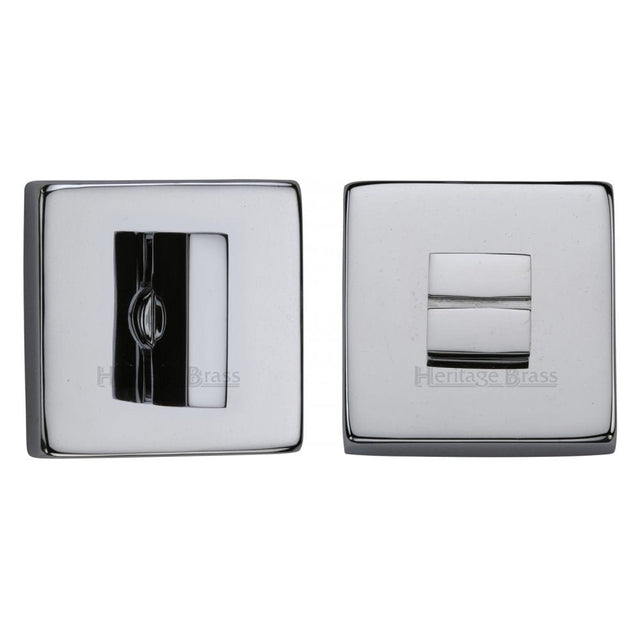 Heritage Brass Door Furniture Polished Chrome / No Heritage Brass - Square Thumbturn & Emergency Release Polished Chrome Finish