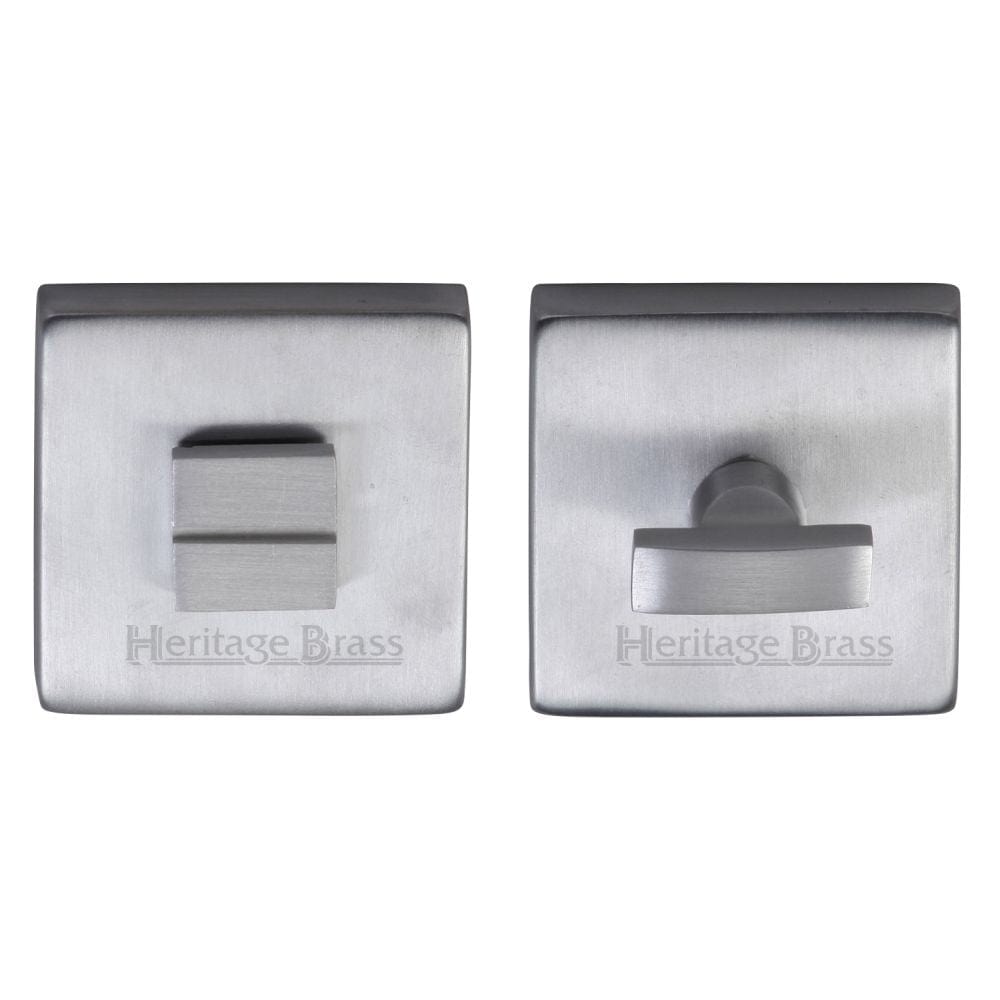 Heritage Brass Door Furniture Satin Chrome / No Heritage Brass - Square Thumbturn & Emergency Release Satin Chrome Finish