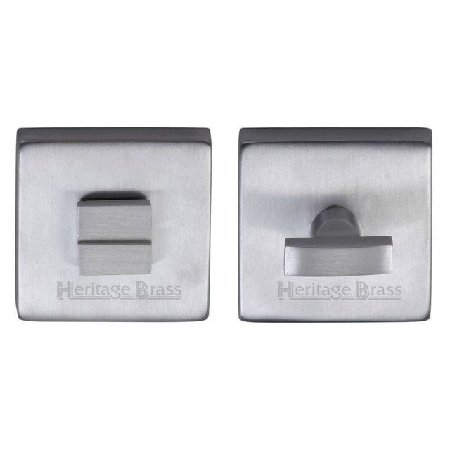 Heritage Brass Door Furniture Satin Chrome / No Heritage Brass - Square Thumbturn & Emergency Release Satin Chrome Finish