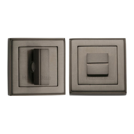 Heritage Brass Door Furniture Matt Bronze / No Heritage Brass - Square Thumbturn & Emergency Release with stepped edge Matt Bro