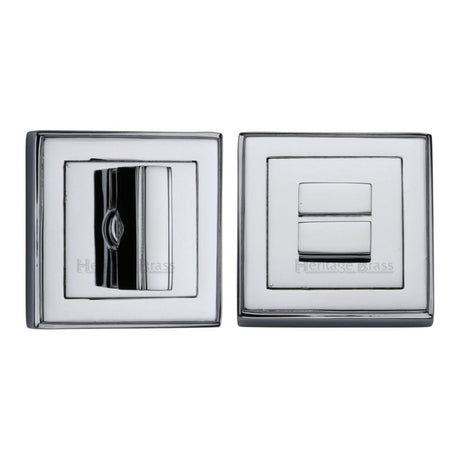 Heritage Brass Door Furniture Polished Chrome / No Heritage Brass - Square Thumbturn & Emergency Release with stepped edge Polished Chr