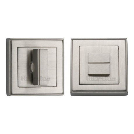Heritage Brass Door Furniture Satin Nickel / No Heritage Brass - Square Thumbturn & Emergency Release with stepped edge Satin Nic