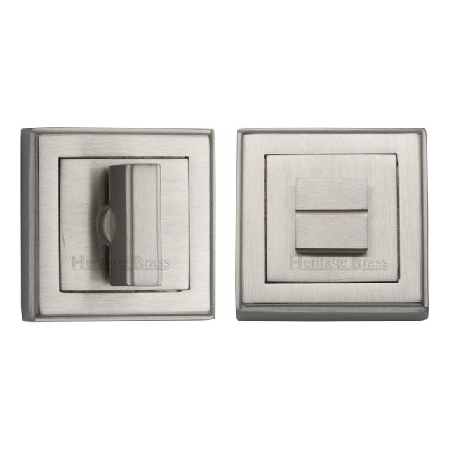 Heritage Brass Door Furniture Satin Nickel / No Heritage Brass - Square Thumbturn & Emergency Release with stepped edge Satin Nic