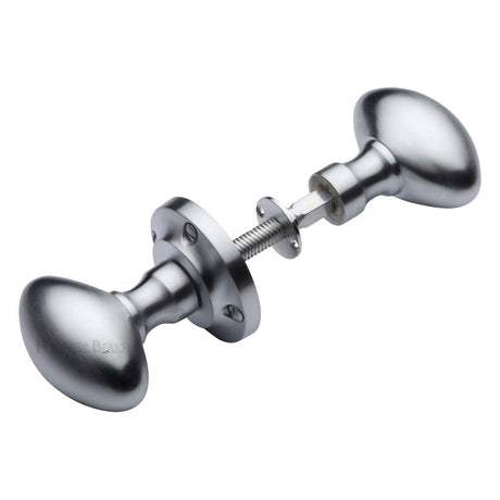 Heritage Brass Door Furniture Satin Chrome / Rim Knobs Heritage Brass - Suffolk Rim Knob Satin Chrome Finish