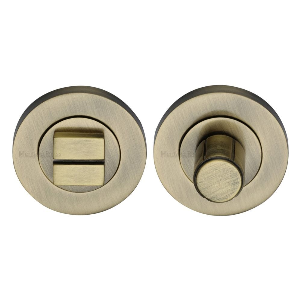 Heritage Brass Door Furniture Antique Brass / No Heritage Brass - Thumbturn & Emergency Release Antique Brass Finish