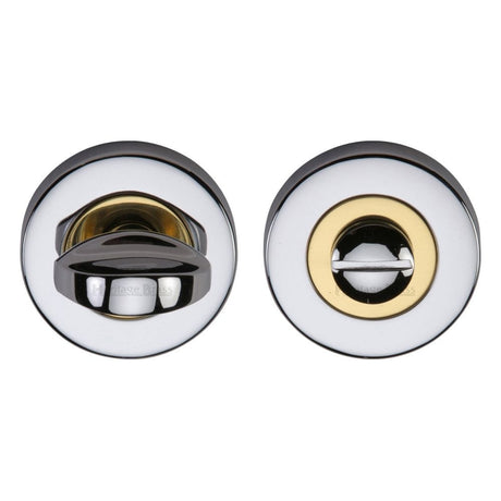 Heritage Brass Door Furniture Polished Chrome/Brass / No Heritage Brass - Thumbturn & Emergency Release Chrome & Brass Finish