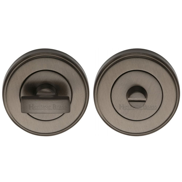 Heritage Brass Door Furniture Matt Bronze / No Heritage Brass - Thumbturn & Emergency Release Matt Bronze Finish