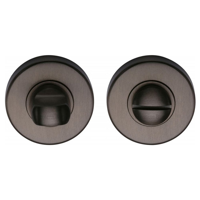 Heritage Brass Door Furniture Matt Bronze / No Heritage Brass - Thumbturn & Emergency Release Matt Bronze Finish
