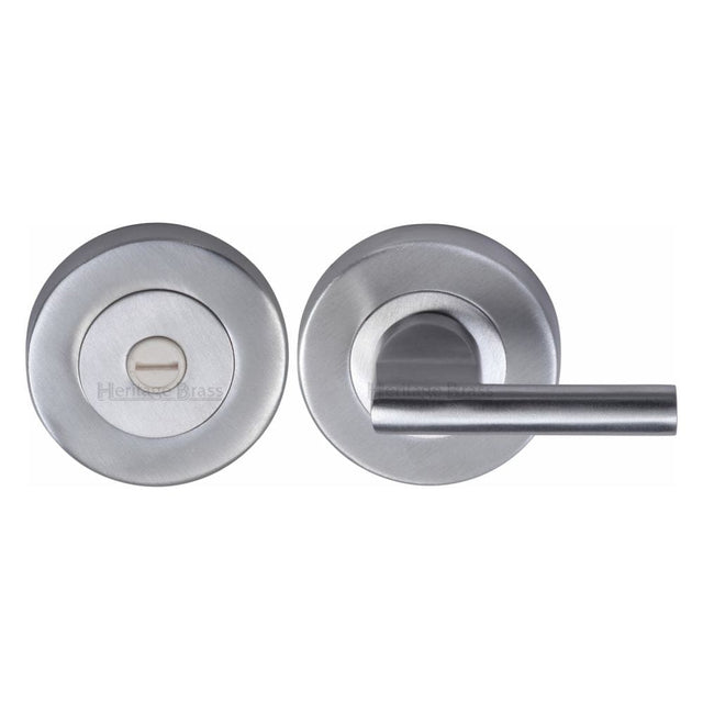 Heritage Brass Door Furniture Satin Chrome / No Heritage Brass - Thumbturn & Emergency Release Satin Chrome Finish