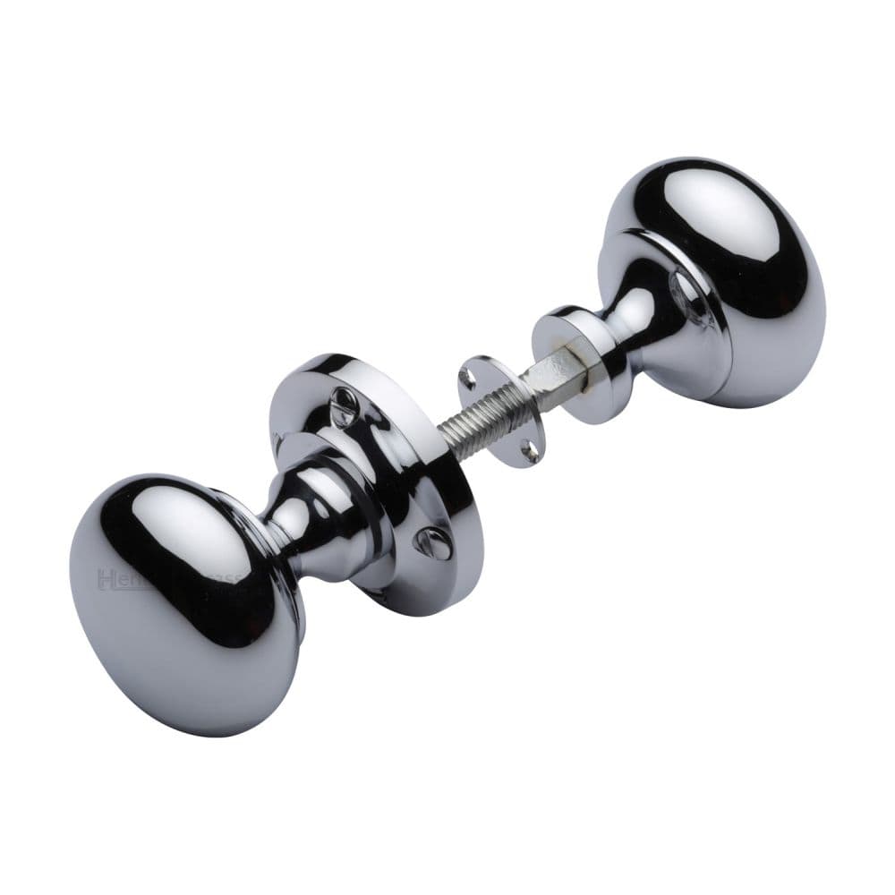Heritage Brass Door Furniture Polished Chrome / Rim Knobs Heritage Brass - Victoria Rim Knob Polished Chrome Finish