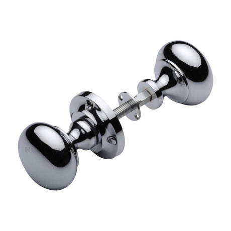 Heritage Brass Door Furniture Polished Chrome / Rim Knobs Heritage Brass - Victoria Rim Knob Polished Chrome Finish
