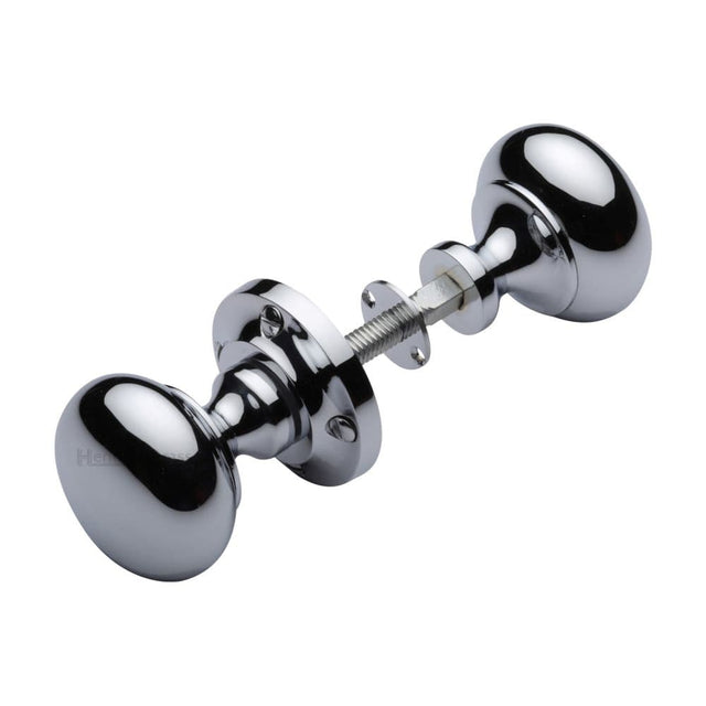 Heritage Brass Door Furniture Polished Chrome / Rim Knobs Heritage Brass - Victoria Rim Knob Polished Chrome Finish