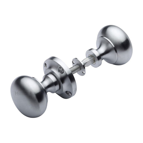 Heritage Brass Door Furniture Satin Chrome / Rim Knobs Heritage Brass - Victoria Rim Knob Satin Chrome Finish