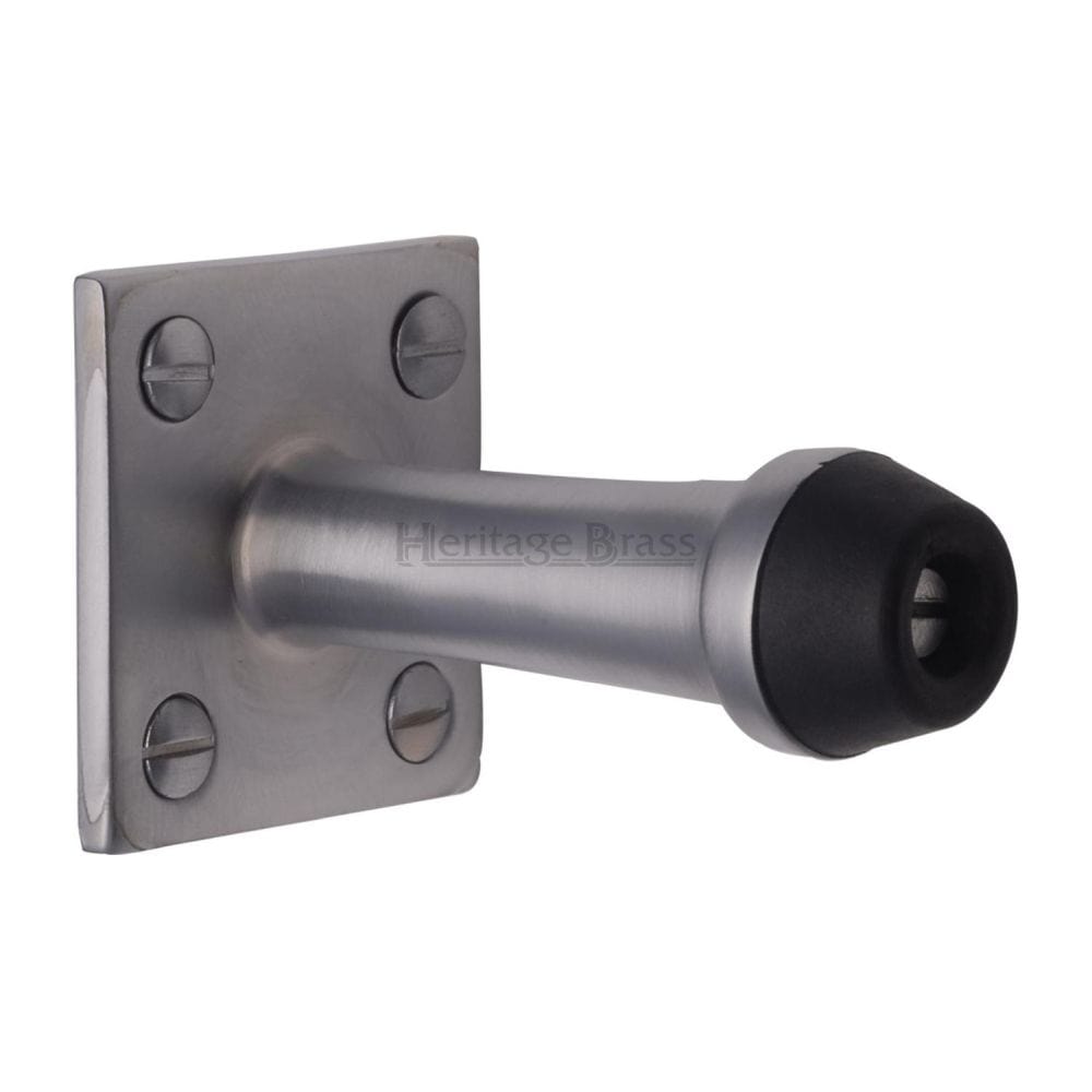 Heritage Brass Door Furniture Satin Chrome / Projection Door Stop Heritage Brass - Wall Mounted Door Stop 2 1/2" Satin Chrome Finish