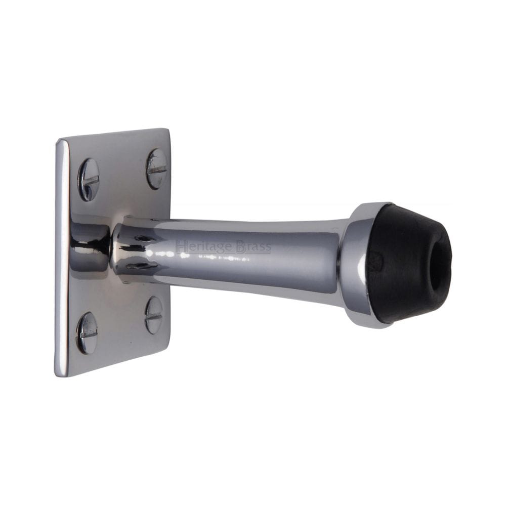 Heritage Brass Door Furniture Polished Chrome / Projection Door Stop Heritage Brass - Wall Mounted Door Stop 3" Polished Chrome Finish