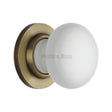 Heritage Brass Door Furniture Antique Brass / Mortice Knobs Heritage Brass - White Knob with Antique Brass base