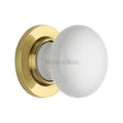 Heritage Brass Door Furniture Polished Brass / Mortice Knobs Heritage Brass - White Knob with Polished Brass base