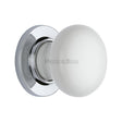 Heritage Brass Door Furniture Polished Chrome / Mortice Knobs Heritage Brass - White Knob with Polished Chrome base