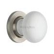 Heritage Brass Door Furniture Satin Nickel / Mortice Knobs Heritage Brass - White Knob with Satin Nickel base