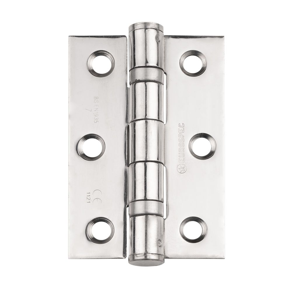 This is an image of a Eurospec - Grade 7 Ball Bearing Hinge - Bright Stainless Steel that is availble to order from Trade Door Handles in Kendal.