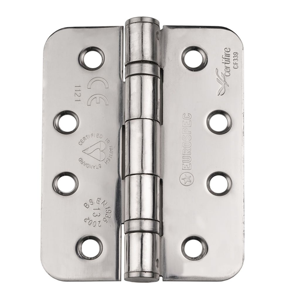 This is an image of a Eurospec - Enduro Grade 13 Ball Bearing Hinge Radius - Satin Stainless Steel that is availble to order from Trade Door Handles in Kendal.