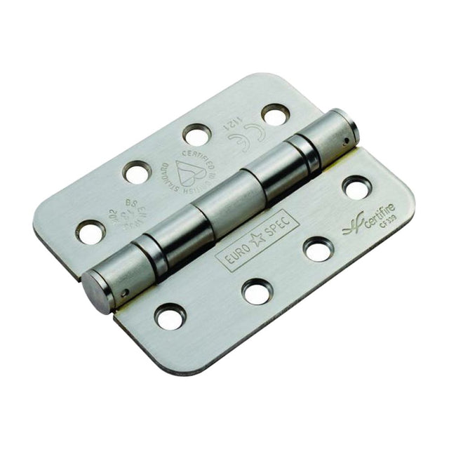 This is an image of a Eurospec - Enduro Grade 13 Ball Bearing Hinge Radius - Satin Stainless Steel that is availble to order from Trade Door Handles in Kendal.