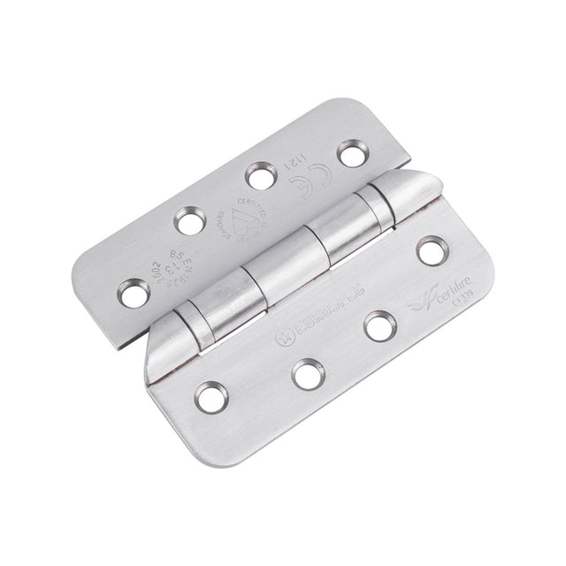 This is an image of a Eurospec - Enduro Grade 13 Ball Bearing Hospital Tip Hinge Radius - Satin Stainl that is availble to order from Trade Door Handles in Kendal.