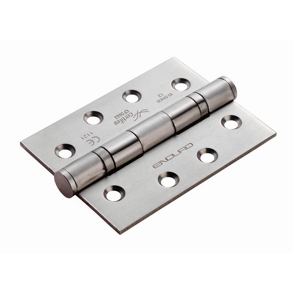 This is an image of a Eurospec - Enduro Grade 13 Ball Bearing P Hinge (Pack of 3) - Satin Stainless St that is availble to order from Trade Door Handles in Kendal.