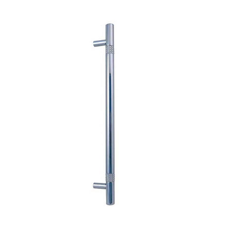 This is an image of a Frelan - Crystal Round Bar 210mm Cabinet Handle - Polished Chrome  that is availble to order from Trade Door Handles in Kendal.