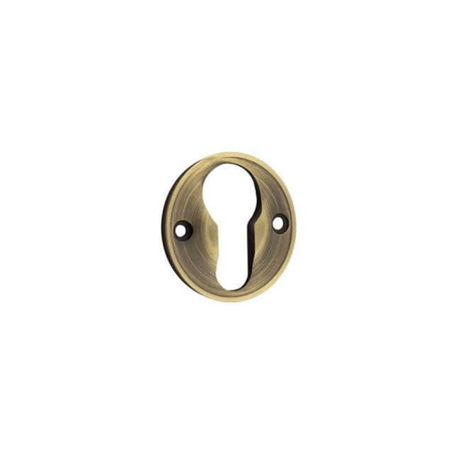 This is an image of a Burlington - 40mm AB Euro keyway escutcheon   that is availble to order from Trade Door Handles in Kendal.
