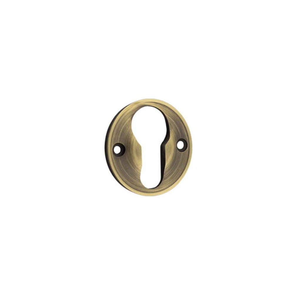 This is an image of a Burlington - 40mm AB Euro keyway escutcheon   that is availble to order from Trade Door Handles in Kendal.