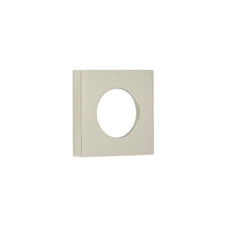 This is an image of a Burlington - 52x52mm SN plain square outer rose for levers and t&r  that is availble to order from Trade Door Handles in Kendal.