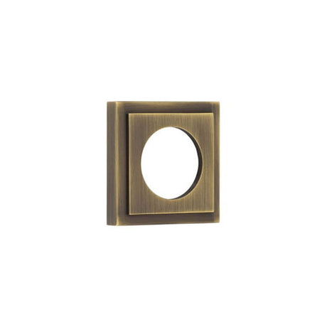 This is an image of a Burlington - 52x52mm AB stepped square outer rose for levers and t&r  that is availble to order from Trade Door Handles in Kendal.