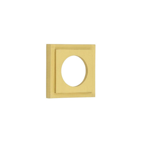 This is an image of a Burlington - 52x52mm SB stepped square outer rose for levers and t&r  that is availble to order from Trade Door Handles in Kendal.