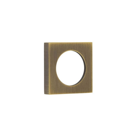 This is an image of a Burlington - 52x52mm AB plain square outer rose for esc  that is availble to order from Trade Door Handles in Kendal.