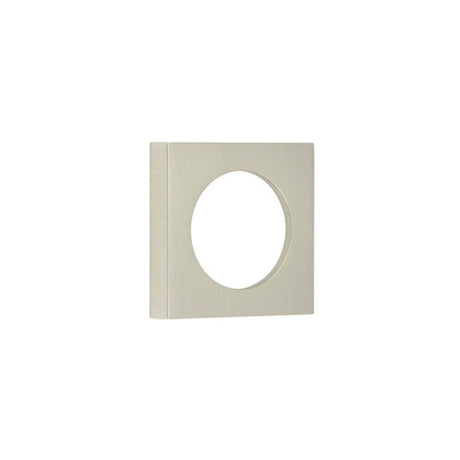 This is an image of a Burlington - 52x52mm SN plain square outer rose for esc  that is availble to order from Trade Door Handles in Kendal.